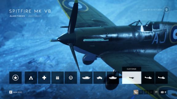 Battlefield V allied Spitfire fighter plane