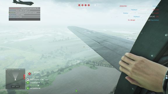 Battlefield V parachuting from an airplane in Twisted Steel