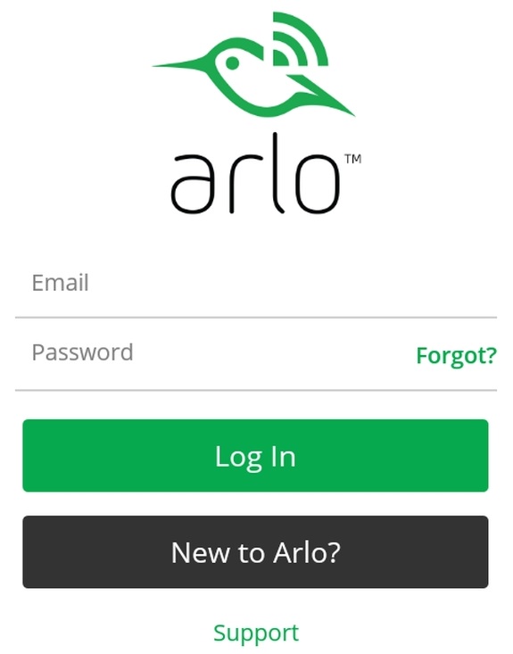 NETGEAR Arlo app "New to Arlo?"